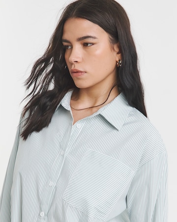 Simply Be Green Stripe Cotton Shirt
