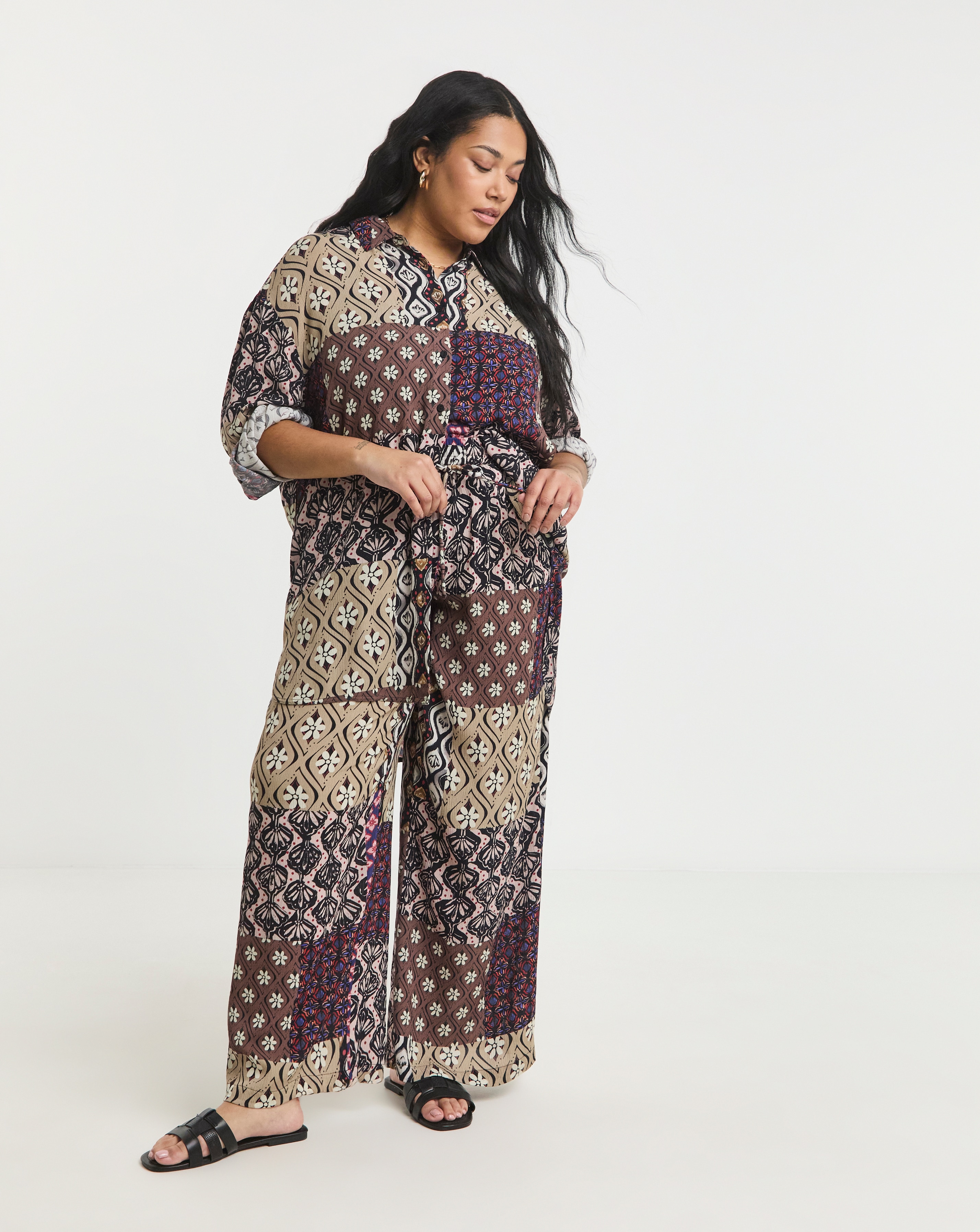 Simply Be Patchwork Crinkle Shirt