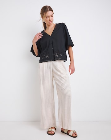 Black Broderie Cutwork Blouse