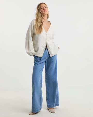 Simply Be Stone Cheesecloth Boxy Shirt