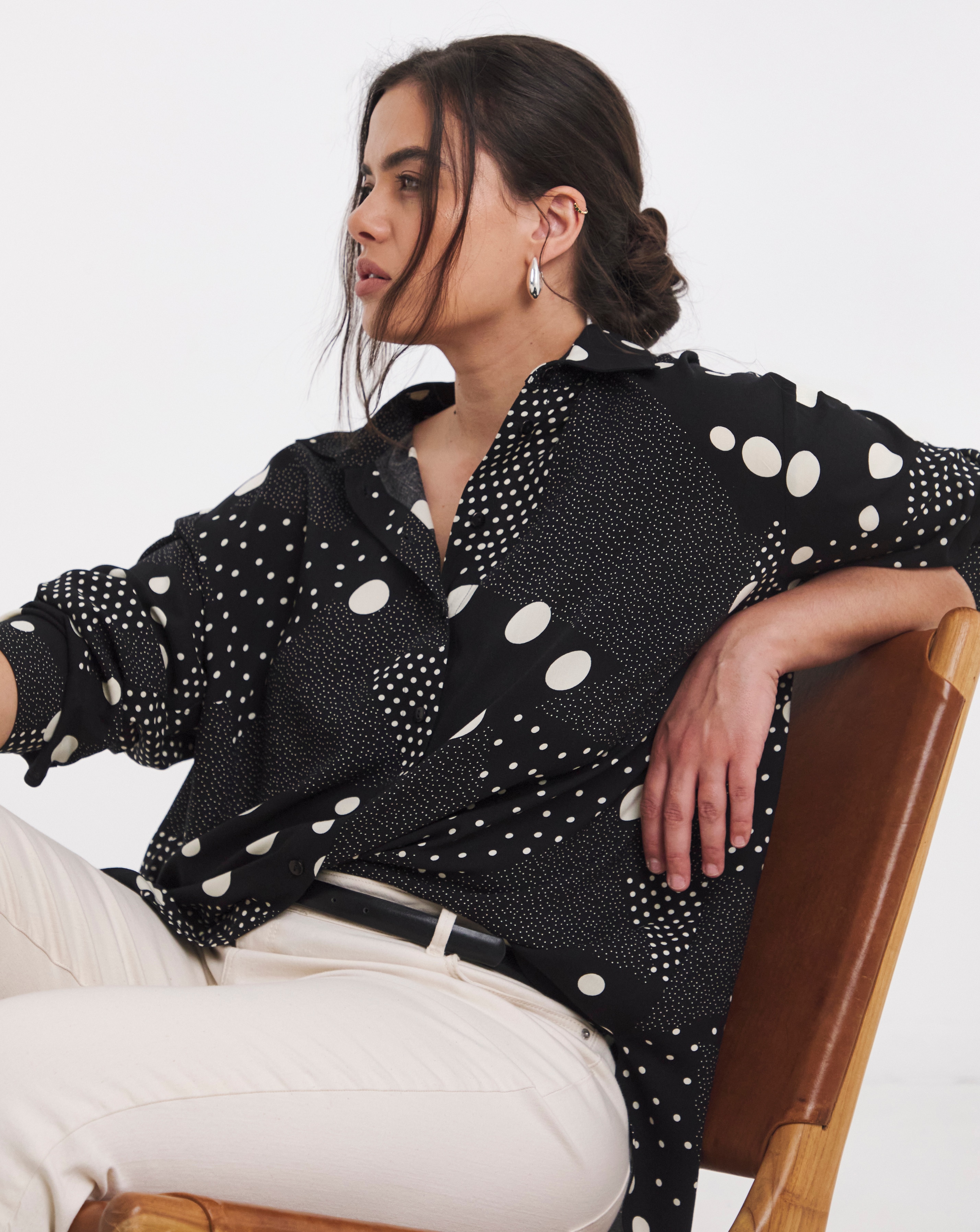 Mono Spot Long Sleeve Relaxed Shirt