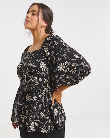 Simply Be Ditsy Print Spun Viscose Blouse