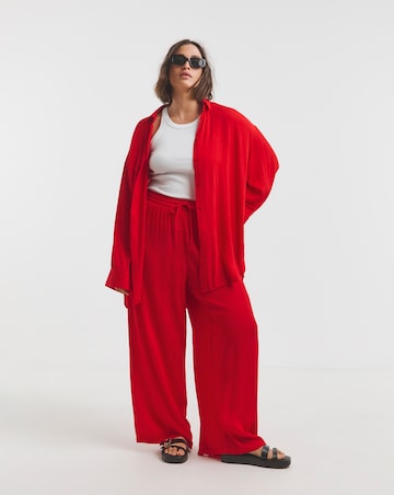 Simply Be Scarlet Crinkle Shirt