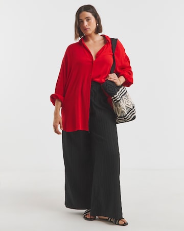 Simply Be Scarlet Crinkle Shirt