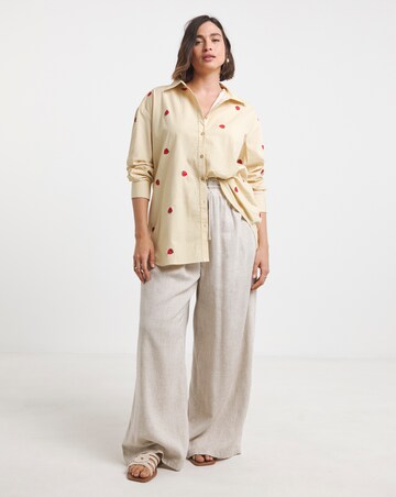 Simply Be Strawberry Embroidered Stripe Shirt