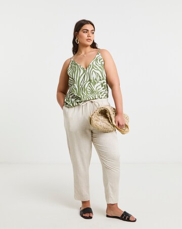 Simply Be Khaki Print V Neck Cami