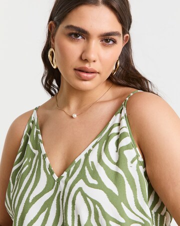 Simply Be Khaki Print V Neck Cami