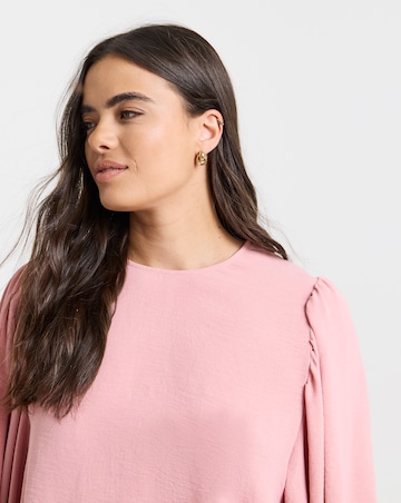 Simply Be Pink Exaggerated Sleeve Blouse