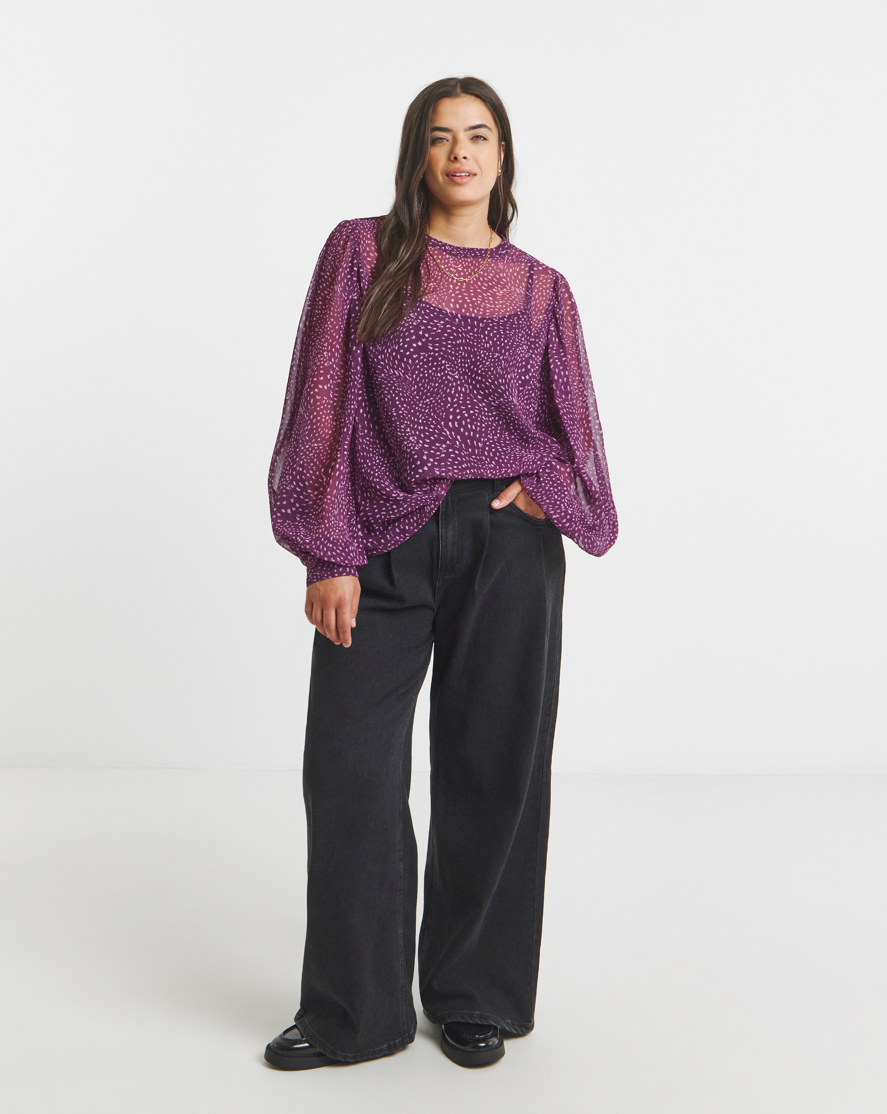 Exaggerated Sleeve Blouse