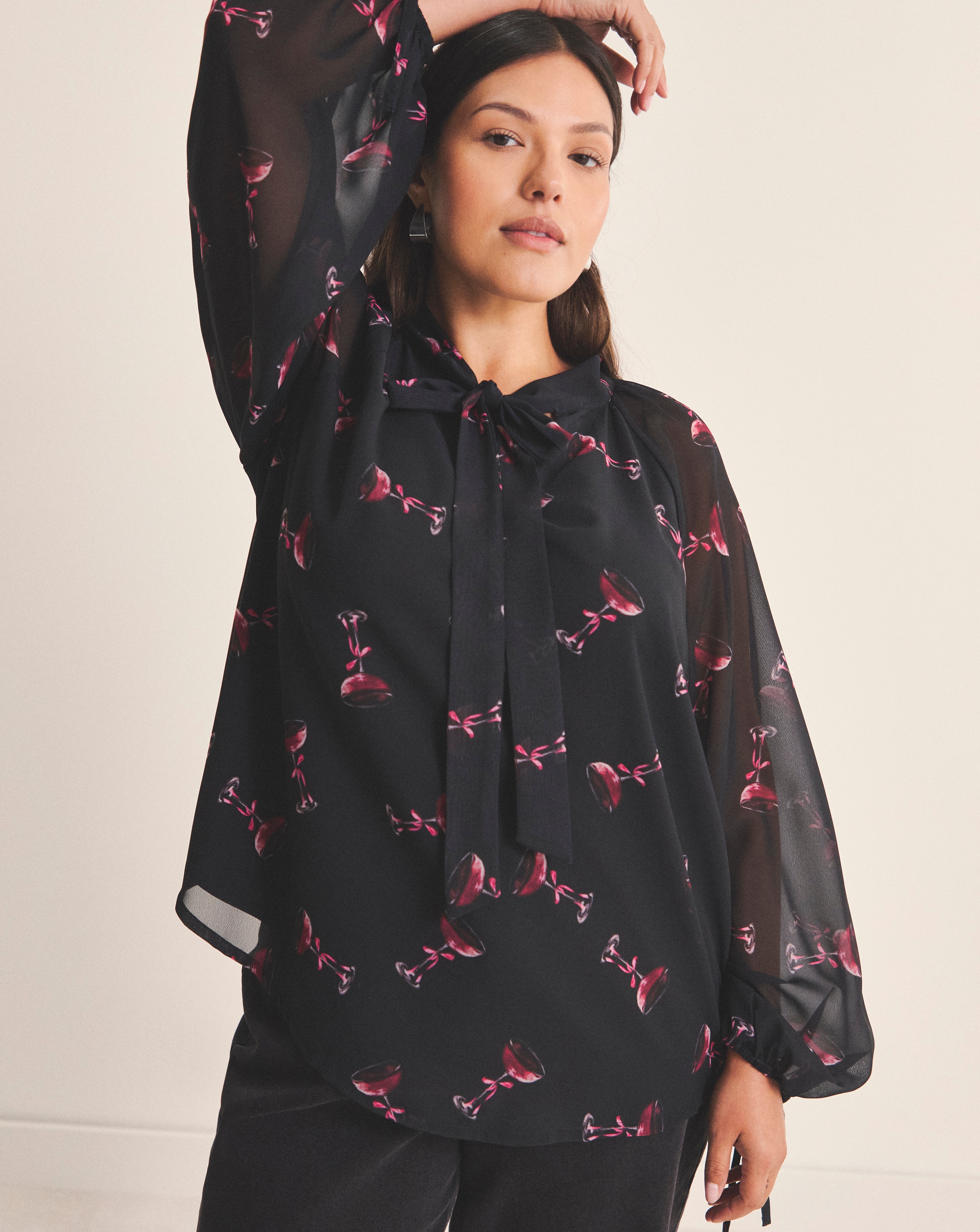 Simply Be Georgette Pussy Bow Blouse