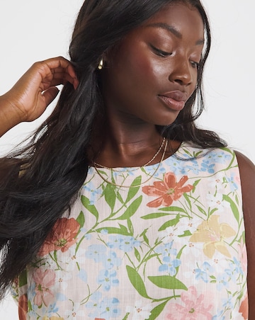 Floral Linen Blend Vest Top