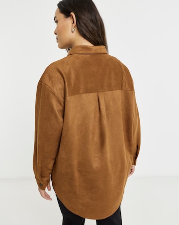 Simply Be Tan Suede Oversized Shirt