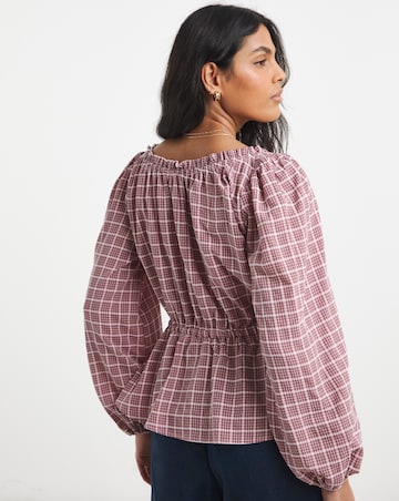 Simply Be Cinch Waist Prairie Blouse