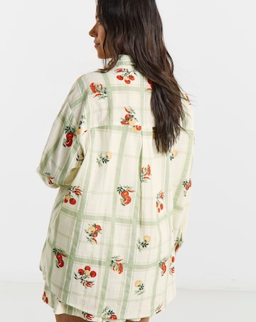 Fruit Print Boxy Shirt