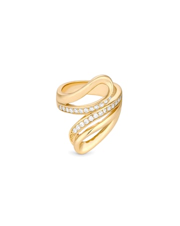 Jon Richard Gold Plated Cubic Zirconia And Polished Ring