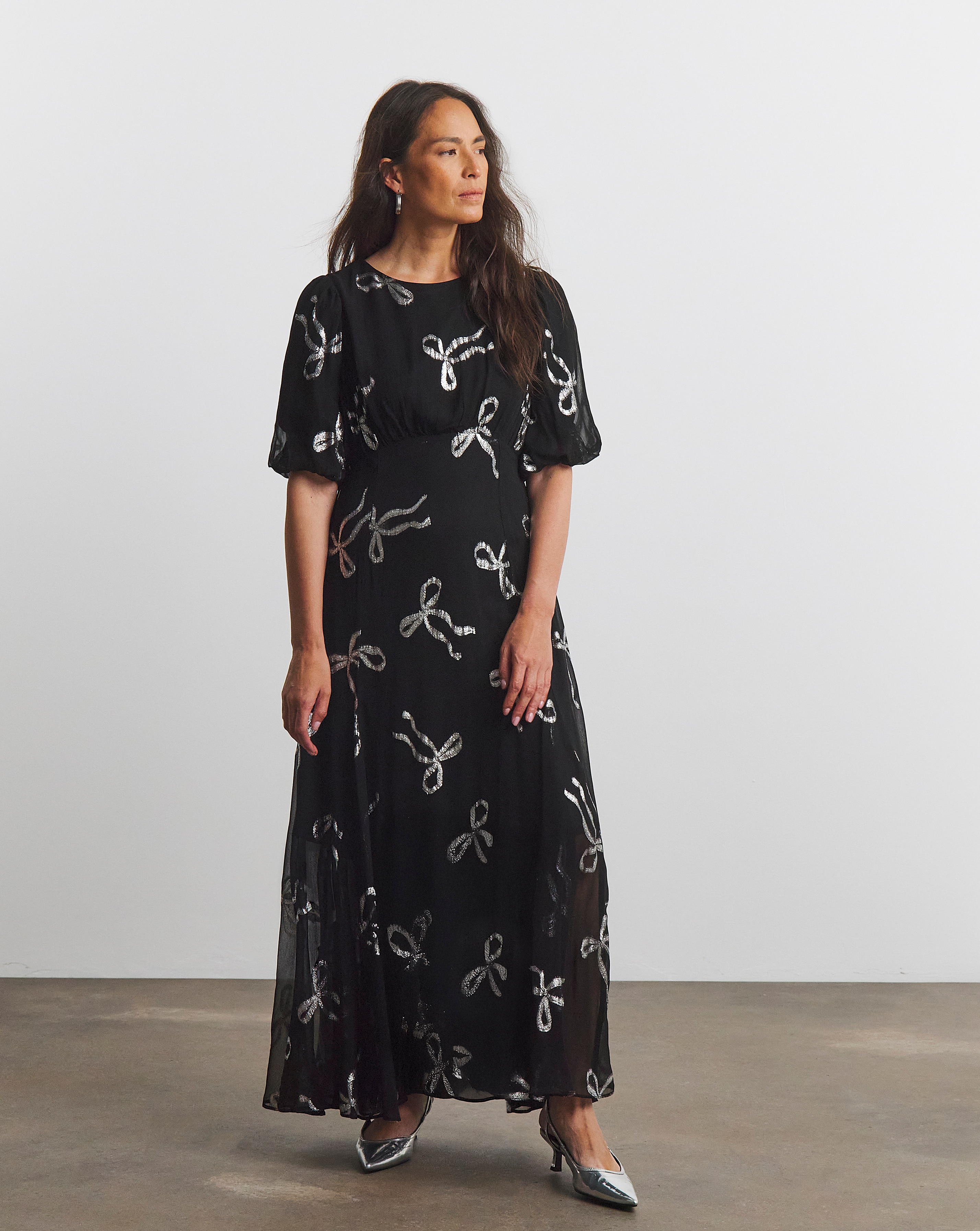 Joanna Hope Lurex Bow Dress