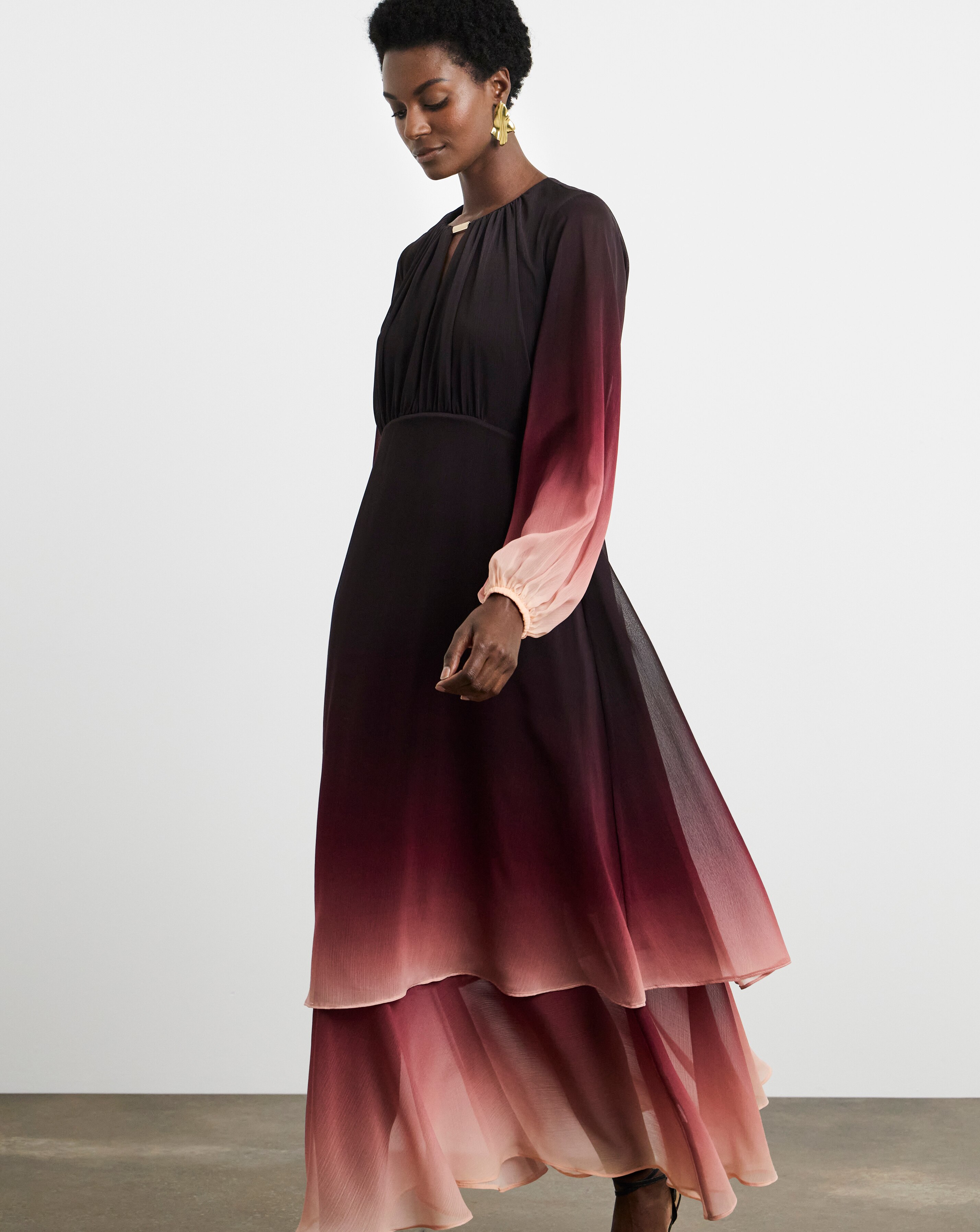 New In - Joanna Hope Ombre Tiered Maxi Dress