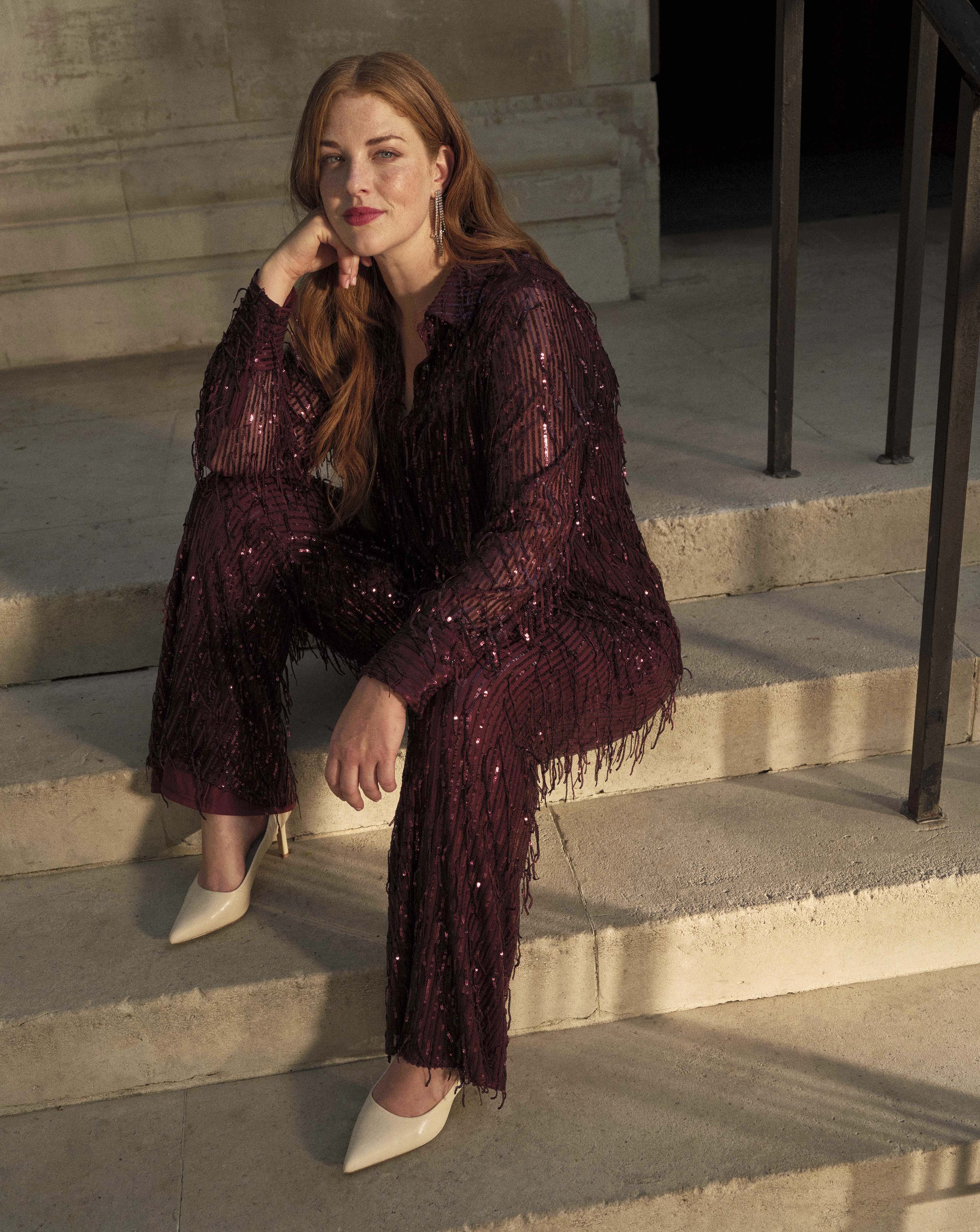 Joanna Hope Tassle Sequin Trousers