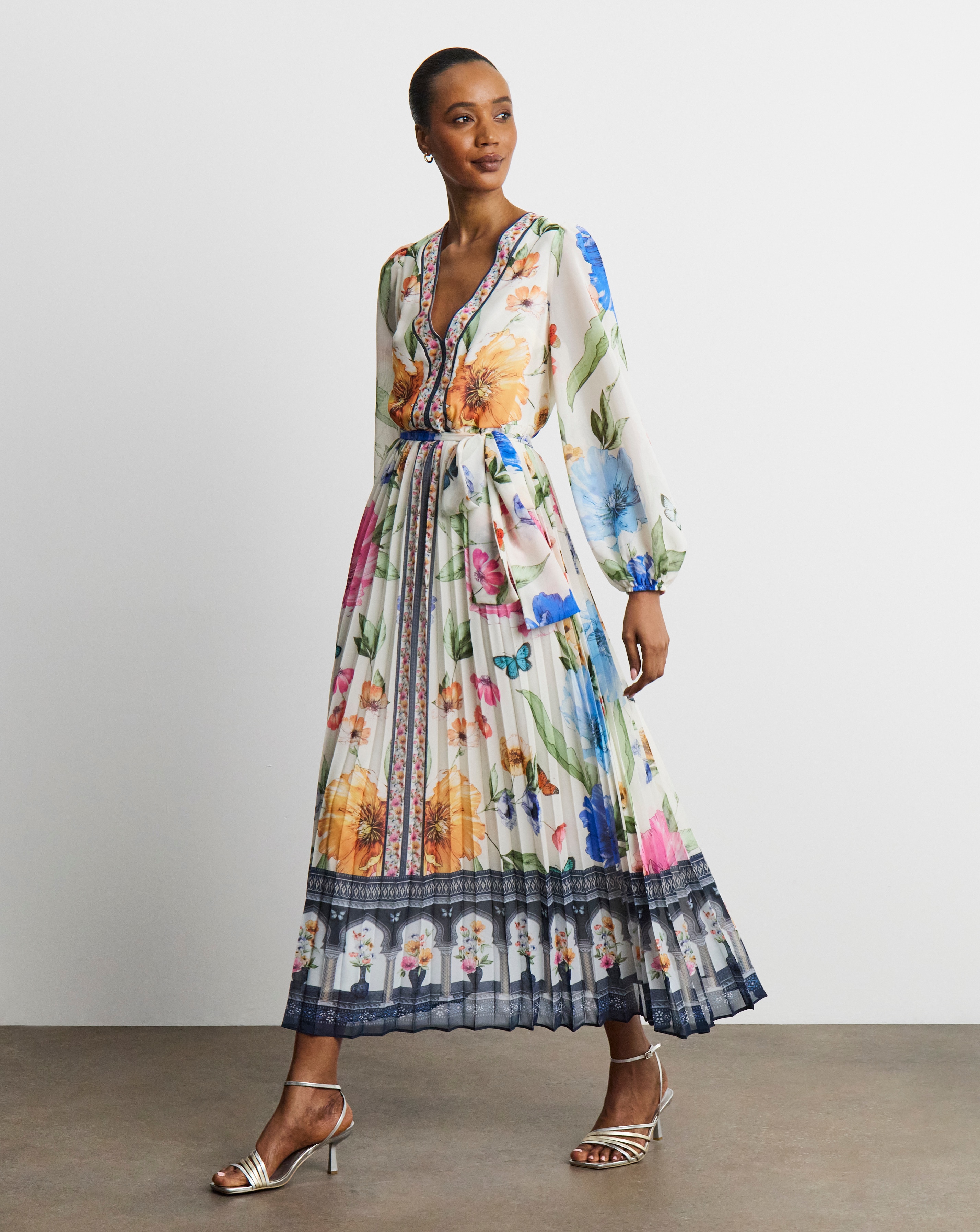 Joanna Hope Pleated Maxi Dress