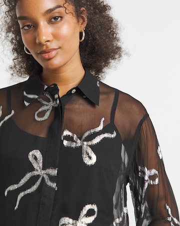 Joanna Hope Printed Crinkle Shirt