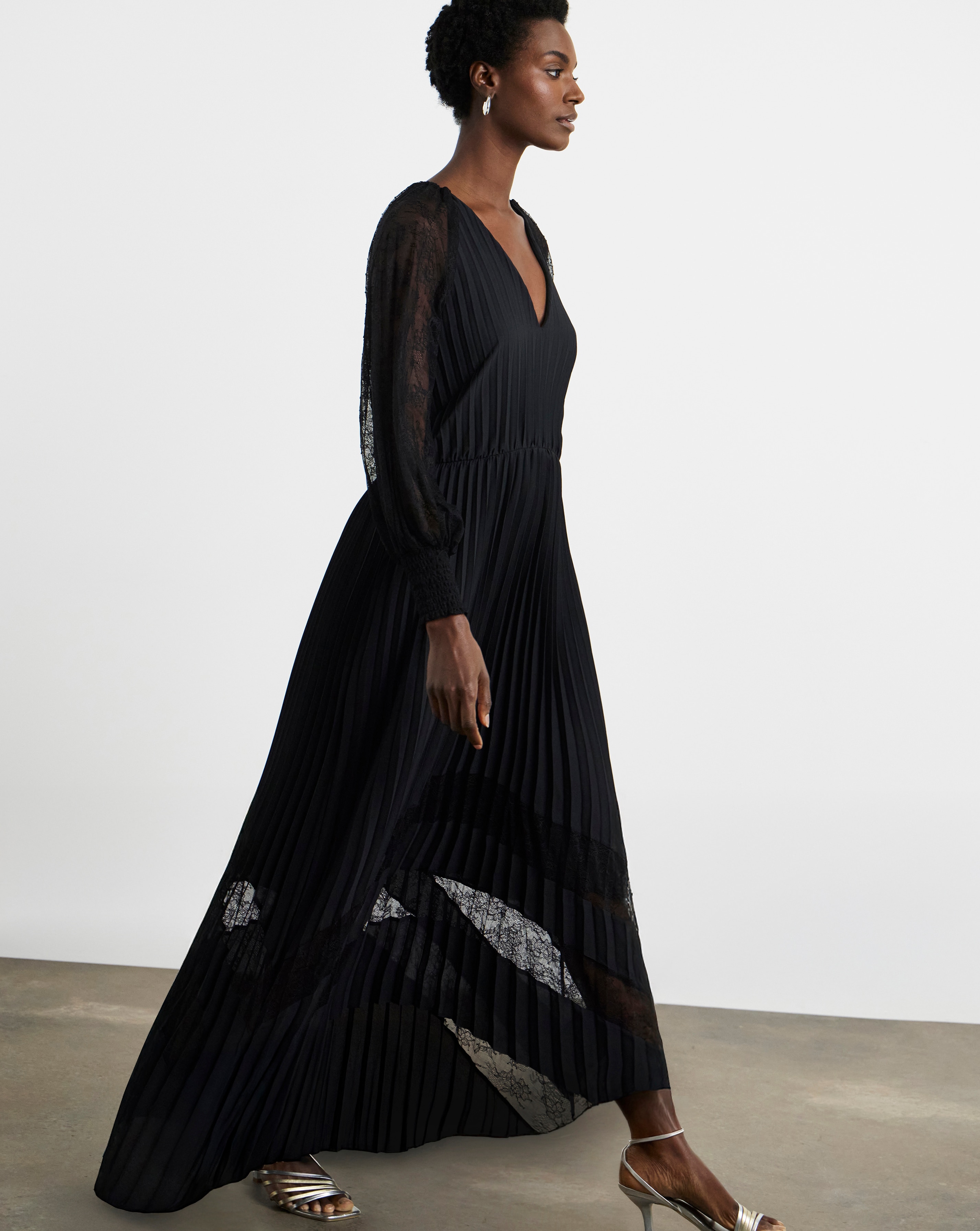 New In - Joanna Hope Pleated Lace Dress