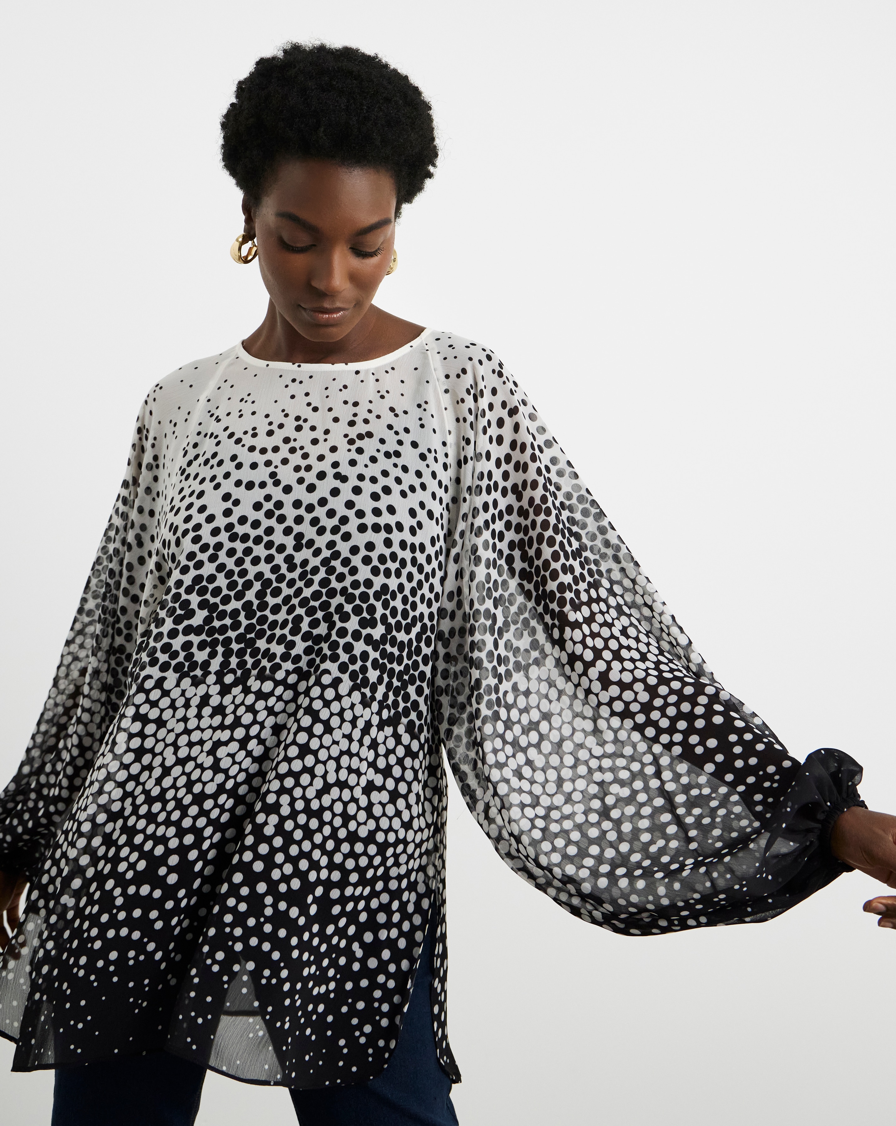 New In - Joanna Hope Ombre Spot Blouse