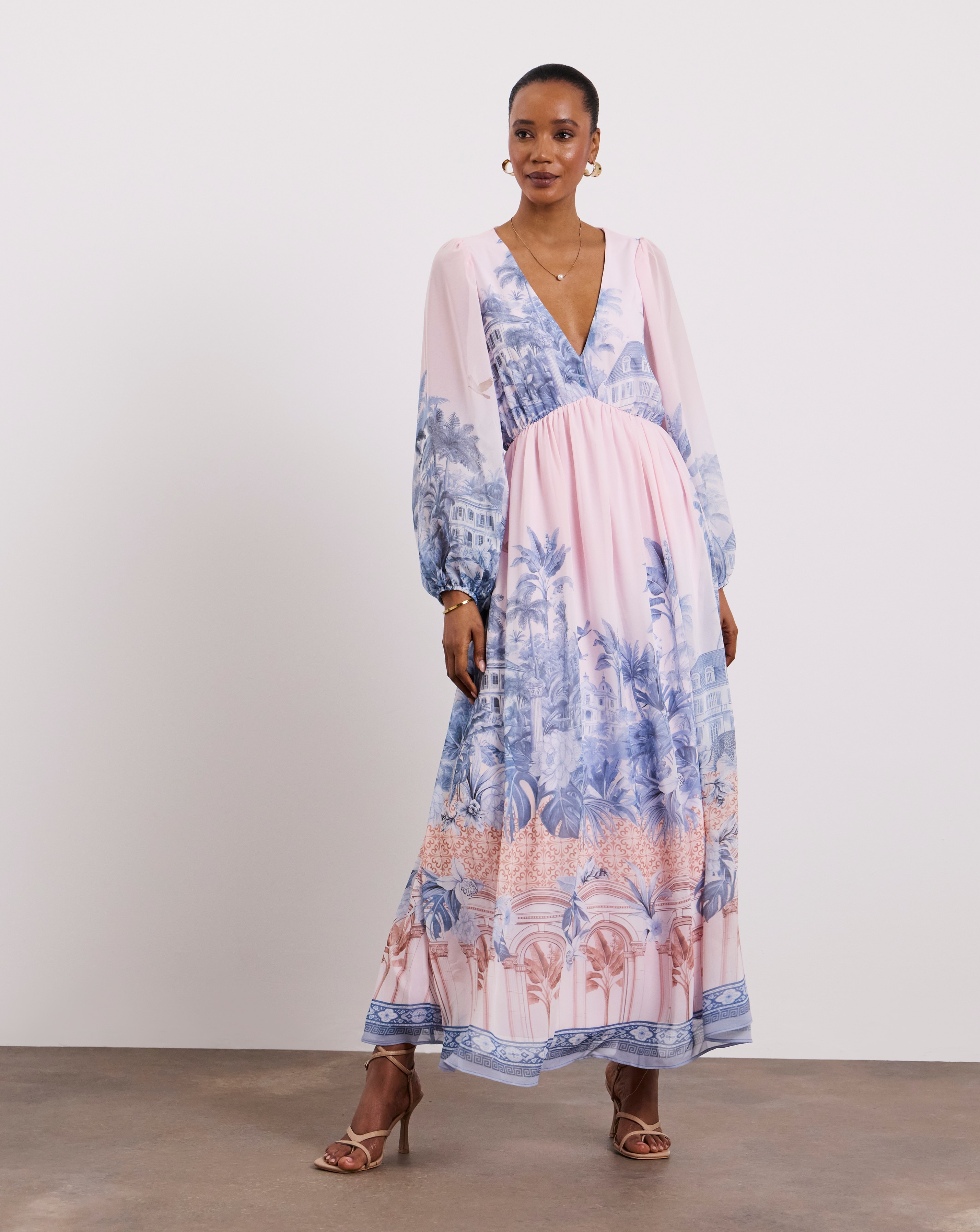New In - Joanna Hope Printed Volume Maxi Dress