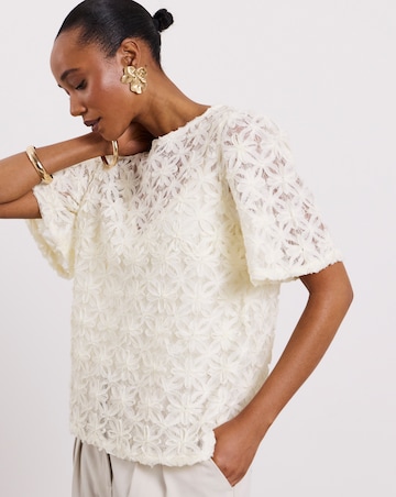 Joanna Hope Textured Floral Blouse