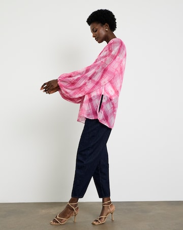 Joanna Hope Check Print Blouse