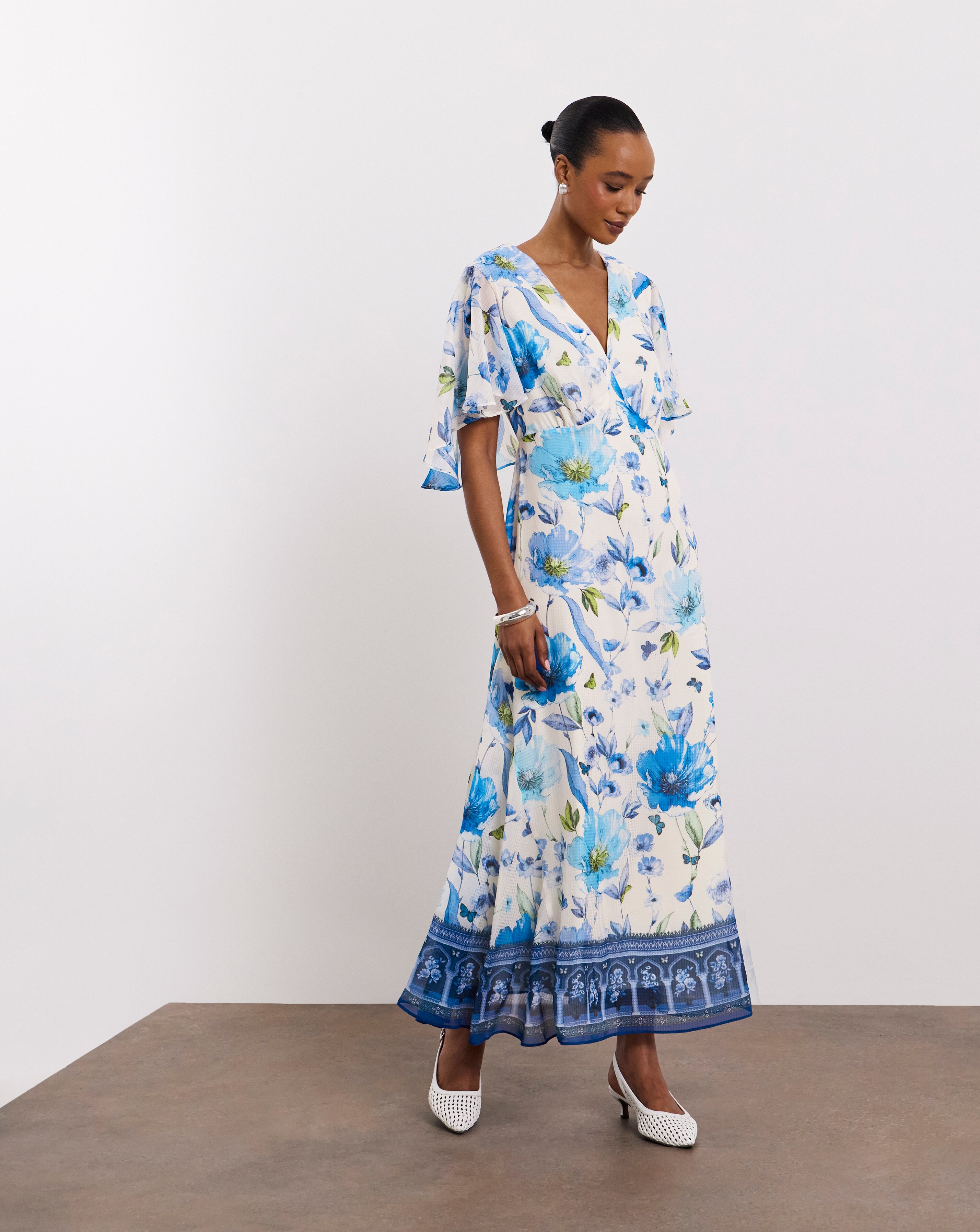 New In - Joanna Hope Cape Sleeve Tea Dress