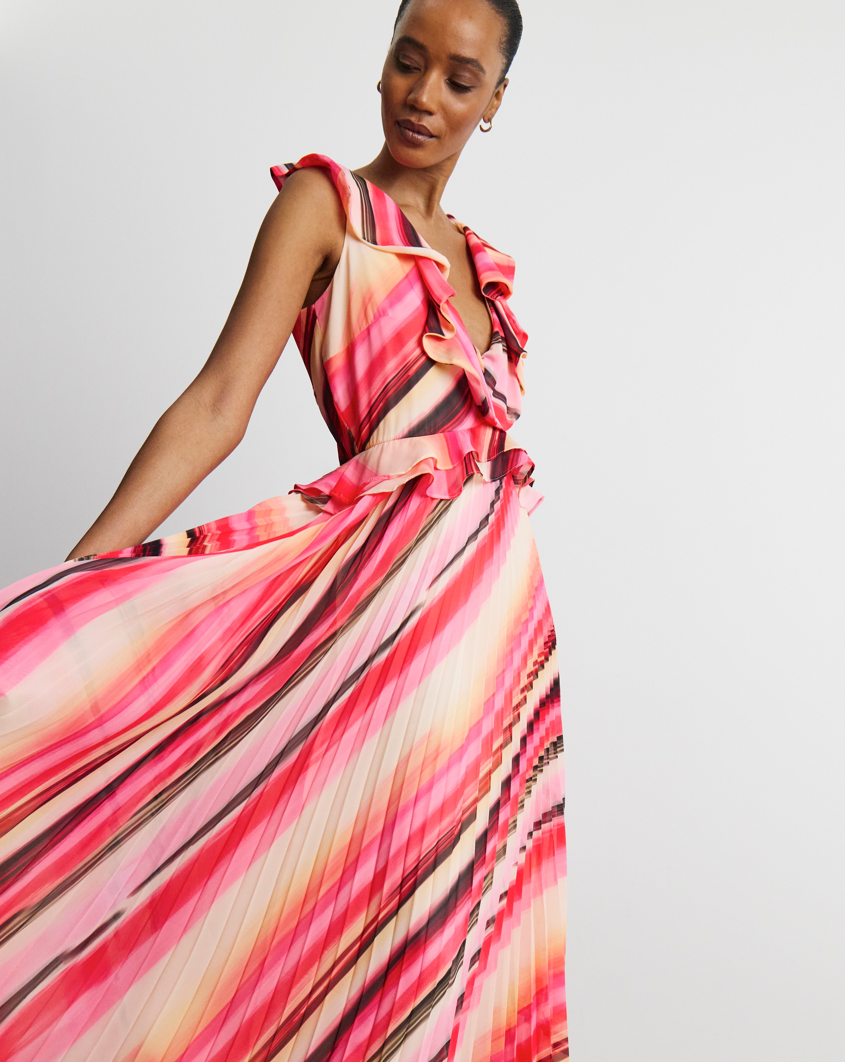 New In - Joanna Hope Ruffle Pleated Dress