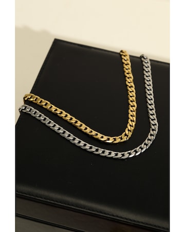 Inicio Men's Steel Waterproof Curb Chain Necklace - Gift Pouch