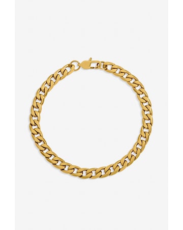Inicio Men's Waterproof Gold Plated Curb Chain Bracelet - Gift Pouch