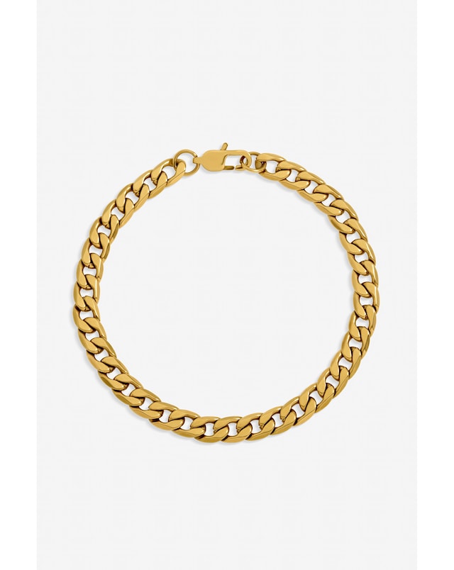 Inicio Men's Waterproof Gold Plated Curb Chain Bracelet - Gift Pouch
