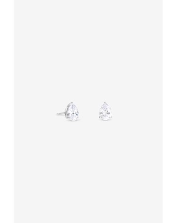 Simply Silver 925 Sterling Silver Pear Cut Stud Earrings