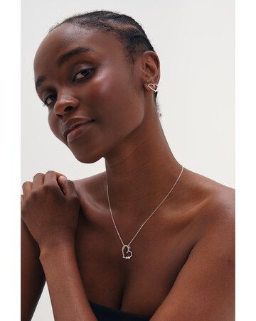 Inicio Silver Pave Open Heart Necklace