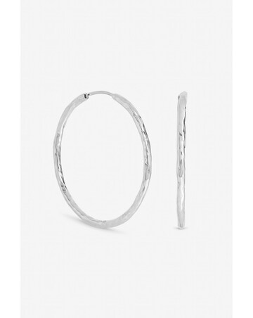 Inicio Sterling Silver Plated Molten Large Sleeper Hoops