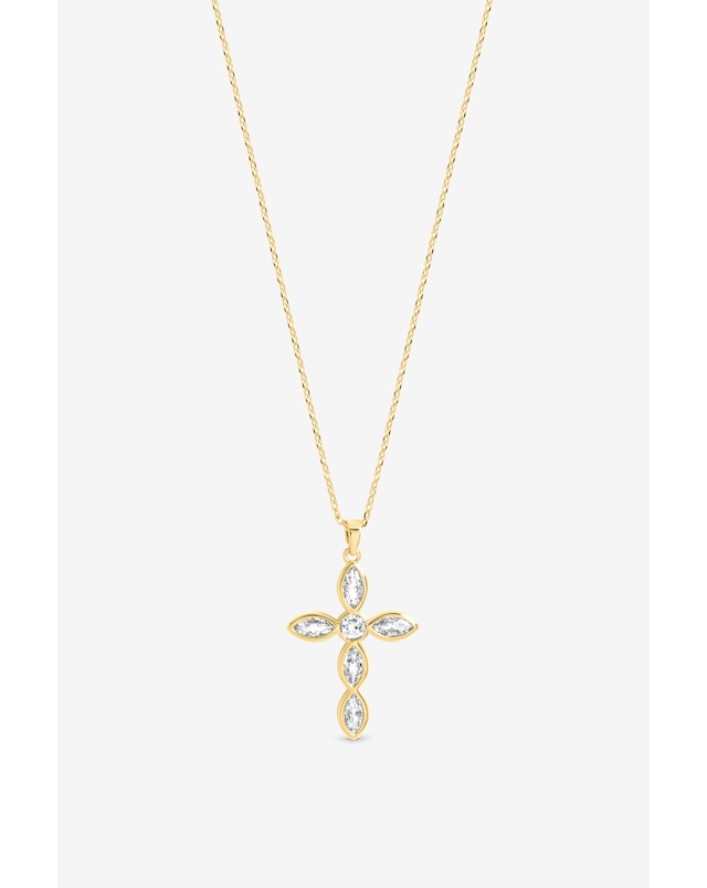 Inicio Gold Bezel Cross Necklace