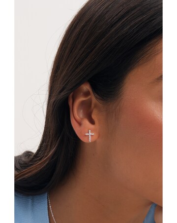 Simply Silver 925 Sterling Silver New Cross Stud Earrings
