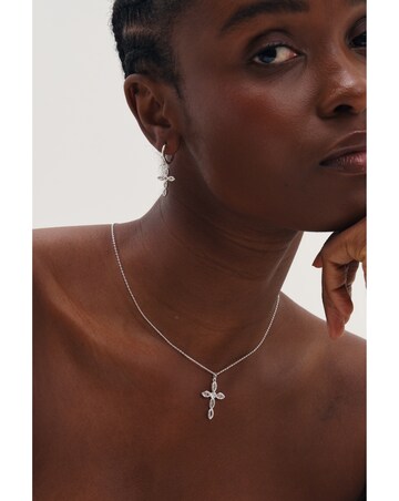 Inicio Silver Bezel Cross Necklace