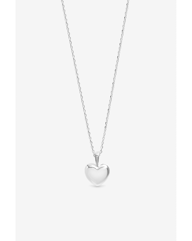 Inicio Silver Polished Puff Heart Pendant