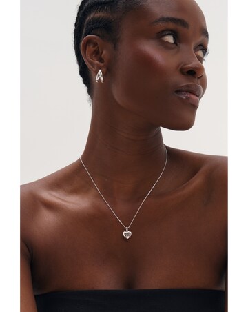 Inicio Silver Polished Puff Heart Pendant