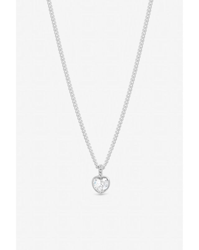 Inicio Sterling Silver Heart Bezel Necklace - Gift Pouch