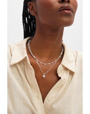 Inicio Sterling Silver Heart Bezel Necklace - Gift Pouch