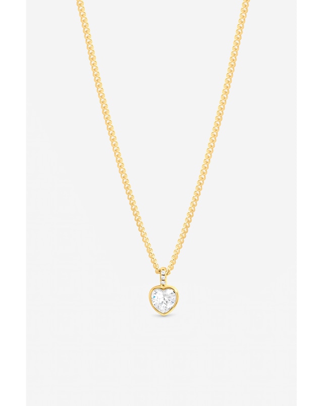Inicio Gold Heart Bezel Necklace