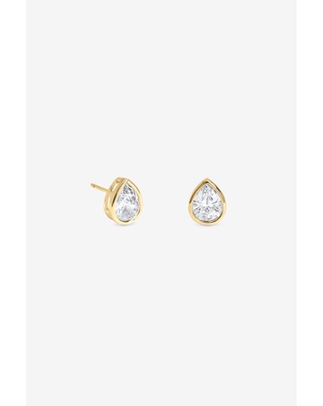 Inicio Gold Pear Bezel Studs