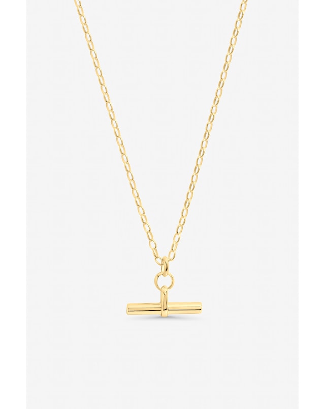 Inicio Gold T-Bar Necklace - Gift Pouch