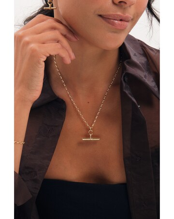 Inicio Gold T-Bar Necklace - Gift Pouch