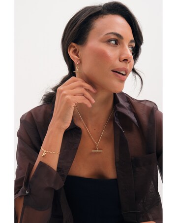 Inicio Gold T-Bar Necklace - Gift Pouch