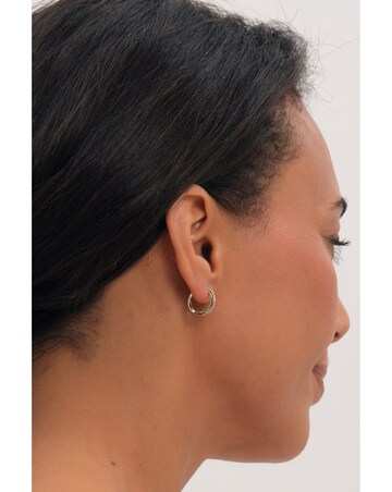 Inicio Gold Polished And Pave Hoops - Pack Of 2